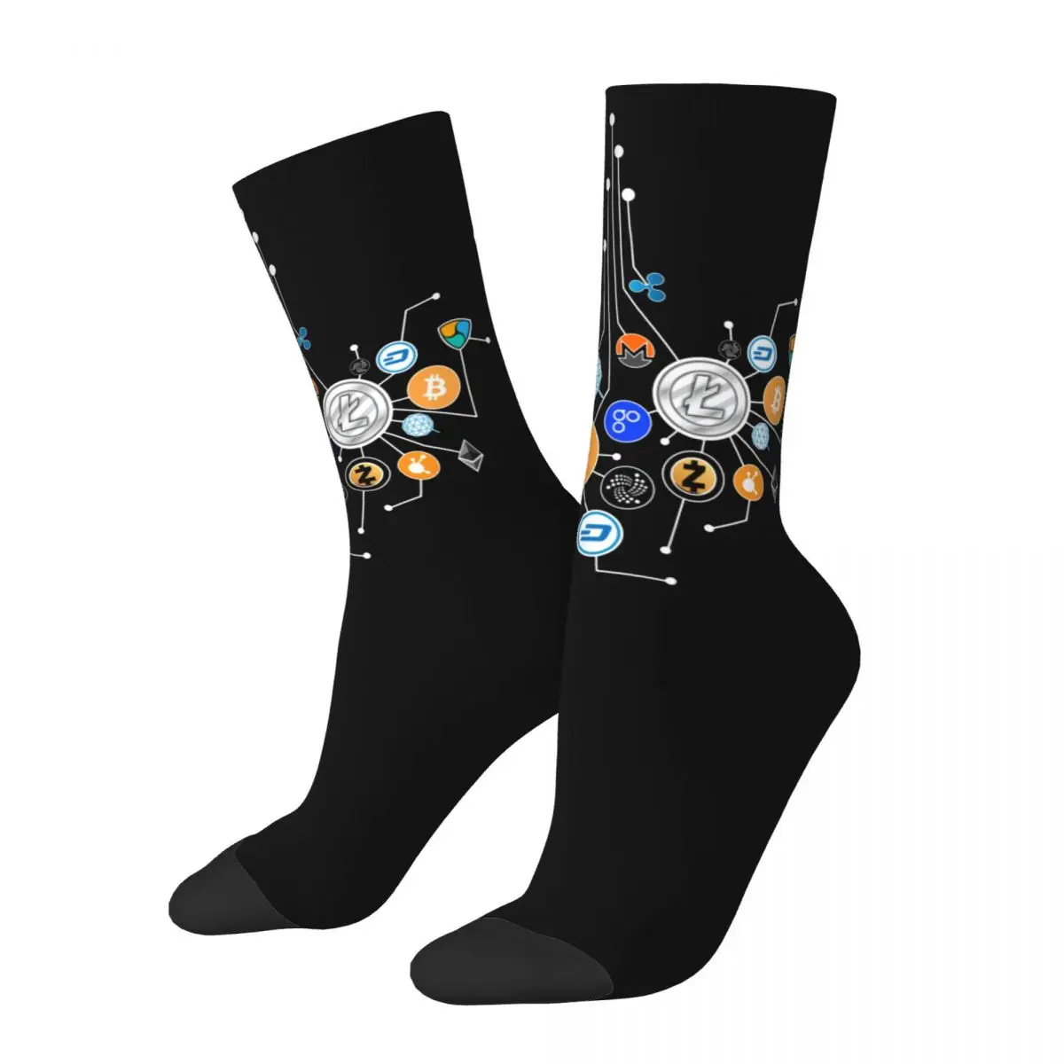 

Winter Warm Colorful Women Men Cryptocurrency Network Bitcoin Socks BTC Crypto Currency Sweat Absorbing Skateboard Socks