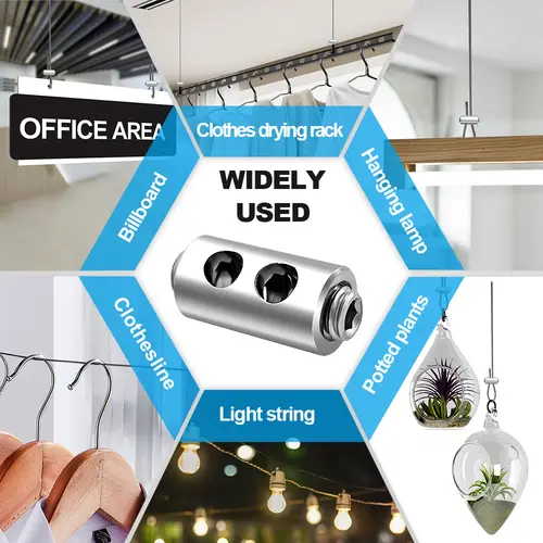 10pcs 2/3mm Wire Rope Clamps Stainless Steel Cable Fastener Adjustable Screw Copper Metal Clip Sling Fitting - Image 6