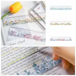 Multifunction 15cm Straight Ruler Creative Acrylic Transparent Flower Bookmark Double-duty Tulip DIY Drawing Tools Office