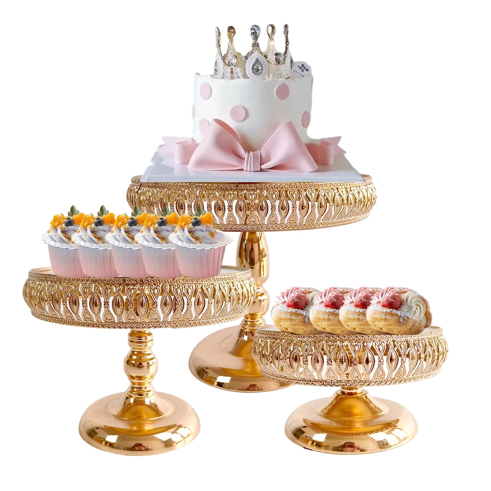 

3Pcs/lot Wedding Cake Stands Pedestal Holder Party Dessert Cupcake Display Stand for Wedding Birthday Celebration Baby Shower