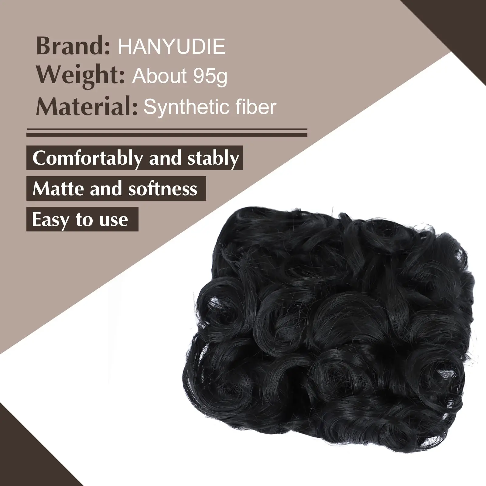 Synthetic Messy Bun With Combs Scrunchie Chignon Hairpiece Curly Dish Hair Bun Extension Combs in Hair Piece for Women Girls