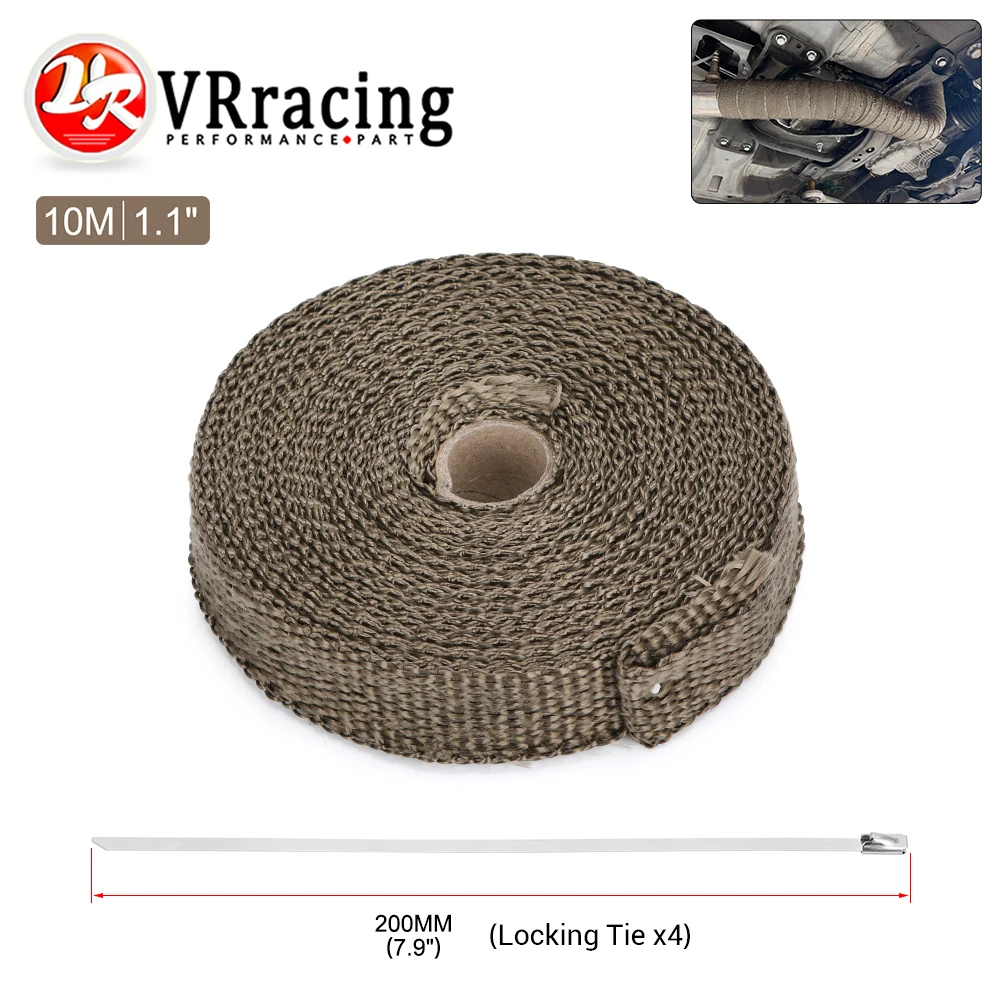 1"/25MM 5/10M/15M Titanium Exhaust Header Pipe Heat Wrap Tape With Locking Ties Thermal Protection Roll Shield Car Accessories