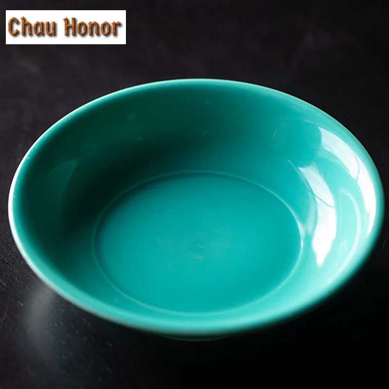 Boutique Turquoise Green Ceramic Pot Bearing Household Kung Fu Tea Trays Chinese Teapot Tray For Snack Fruit Holder Tea Ceremony