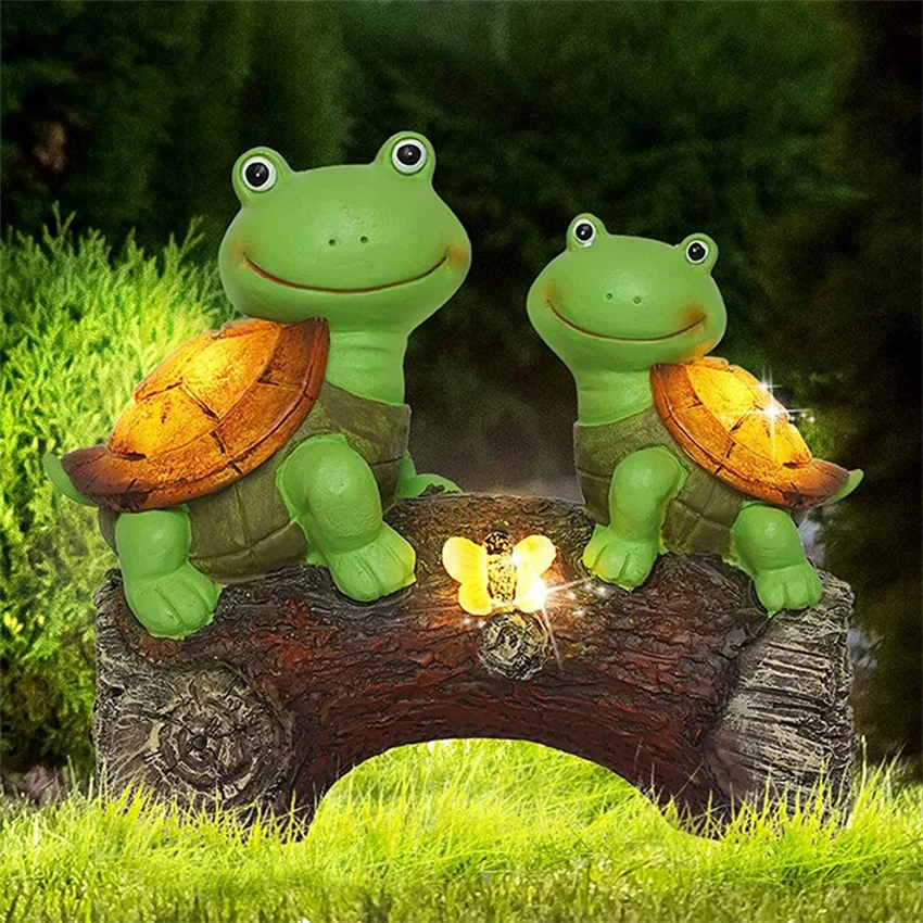 

Solar Lamp Turtles Figurine Light Garden Statue Decoration for Outdoor Patio Yard Lawn Ornaments