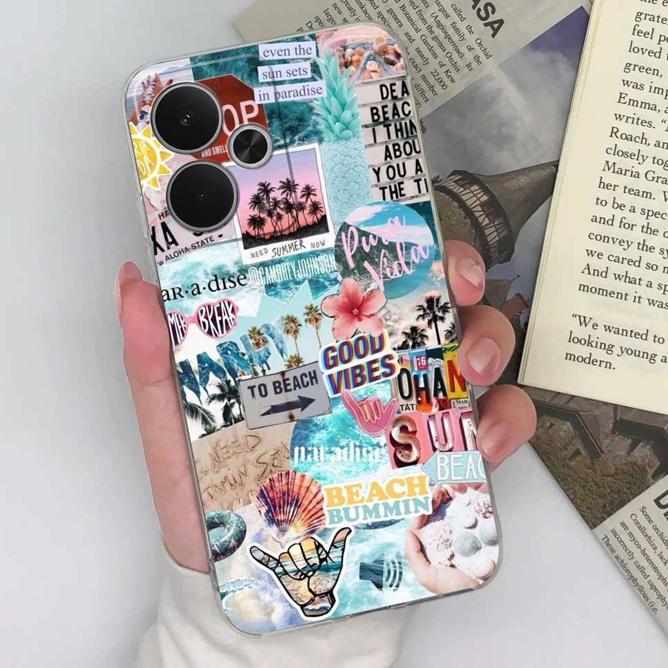 Chic Transparent TPU Silicone Phone Case with Lovely Design Patterns