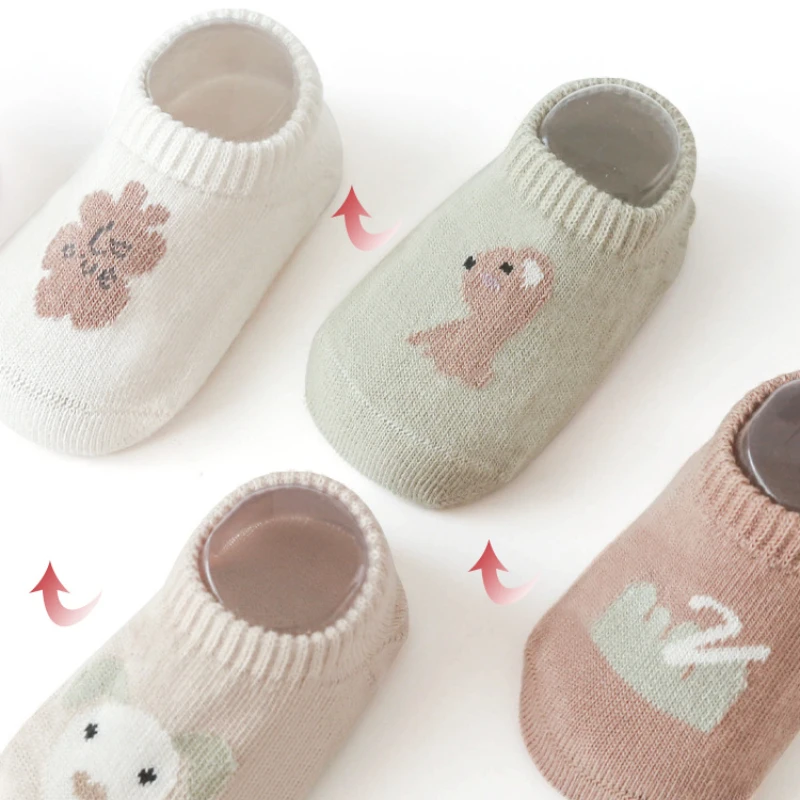 Kawaii Baby Anti-slip Floor Socks Cartoon Bear Dog Soft Cotton Print Toddler Boys Girls Newborn Gifts 0-3 Year Kids Accessories