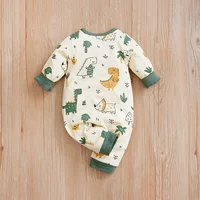 Newborn Clothes Cute Cartoon Dinosaur Cotton Comfortable And Soft 0-18 Boys And Girls Spring And AutumnLong SleevedBaby Jumpsuit 2