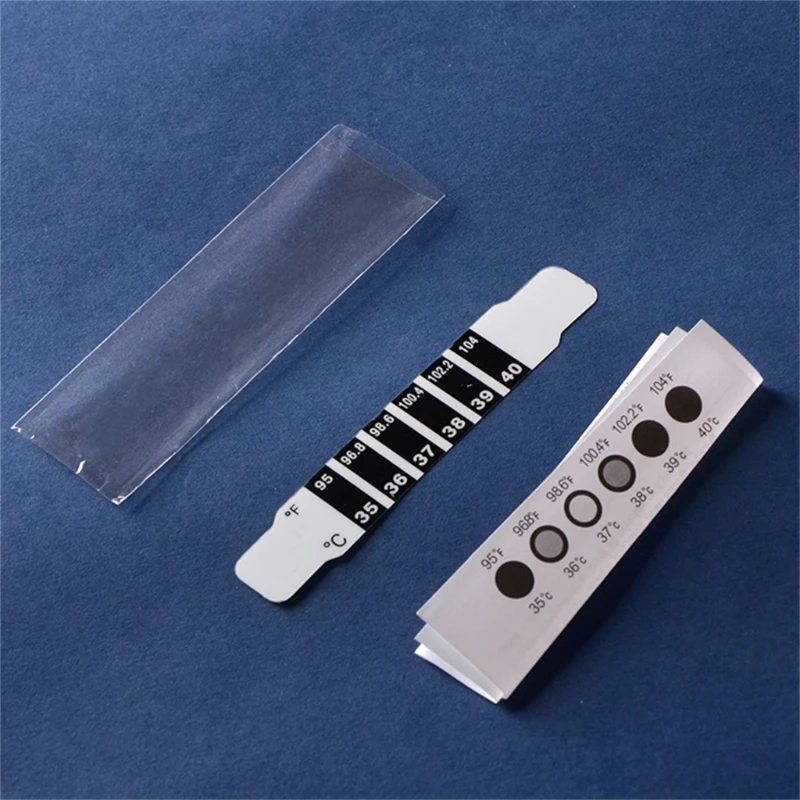 16FE 20Pcs Forehead Fever Stickers Temperature Sticker Thermometer Strips for Baby Care Fever Track Strip Parent Good Helpers