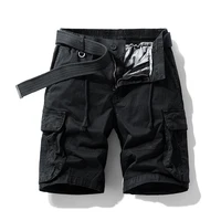 Outdoor Work Clothes Shorts Men's Loose Straight Casual Versatile Multi-Pocket Pants Elastic Waist Mountaineering Sports Shorts 1
