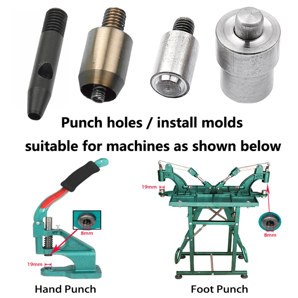Eyelet Punch Tool Set Grommet Punch Tool Grommet Tool Eyelet Grommet Dies Grommet Tool Kit Grommet Eyelet Kit 2.0-20mm Eyelet Tool Punch Hole Grommet Dies for Hand Punch Press Mold for Cloth Leathercraft Scrapbooking Sewing Accessorie