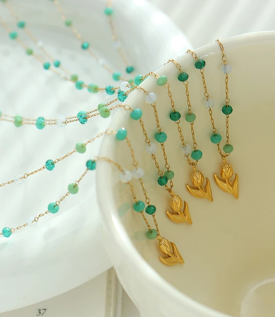 GIA Certified Vintage Natural Fine Turquoise Bead Necklace 18kt