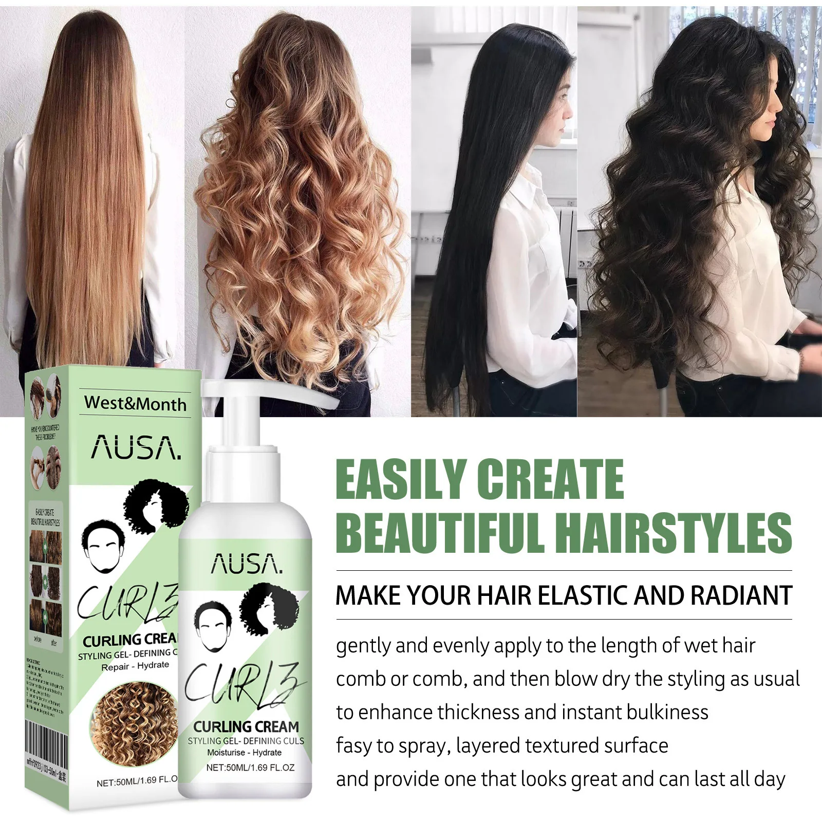 Protein Curl Bouncer Qualitative Essence, Hair Care, Moisturizing Volume Long Lasting Styling, Suitable for Post-Perm Care, Chri