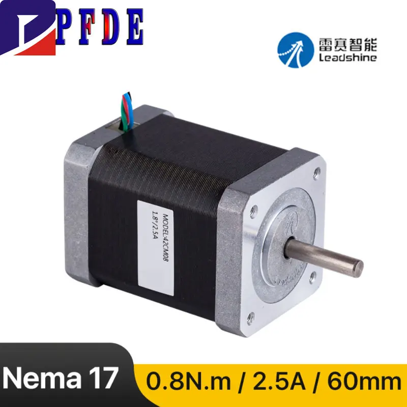 Leadshine-nema 17 Stepper Motor 42cm08 60 mm 0.8n.m 2.5a 4-lead para Impressora 3d Fresadora de Gravação Cnc
