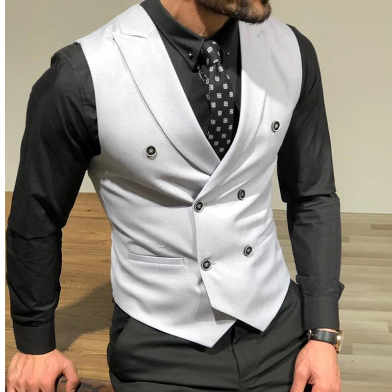 Gilet Sans Manches Homme - Fitness, Running, Décontracté Ou Habillé - Double Boutonnage, Rayé - Tissu Respirant