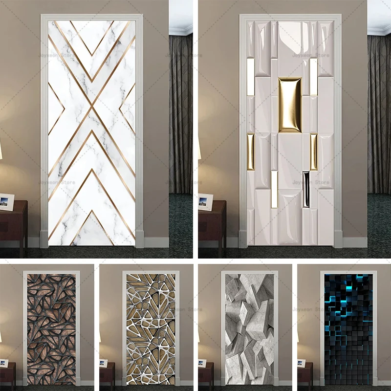 Modern-Simple-Lines-Home-Decoration-Complete-Set-of-Door-Stickers-Vinyl ...