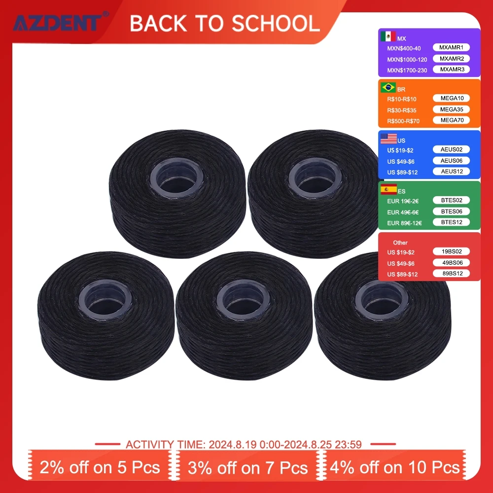 Dental Floss 5 Pcs/Pack 50M Bamboo Charcoal Built-In Spool Wire Toothpick Flosser Replacement Core Mint Flavor