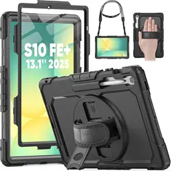 Heavy Duty Shockproof Protective Tablet Case with Screen Protector, 13.1″ for Tab S10 FE Plus 13.1 (BK)