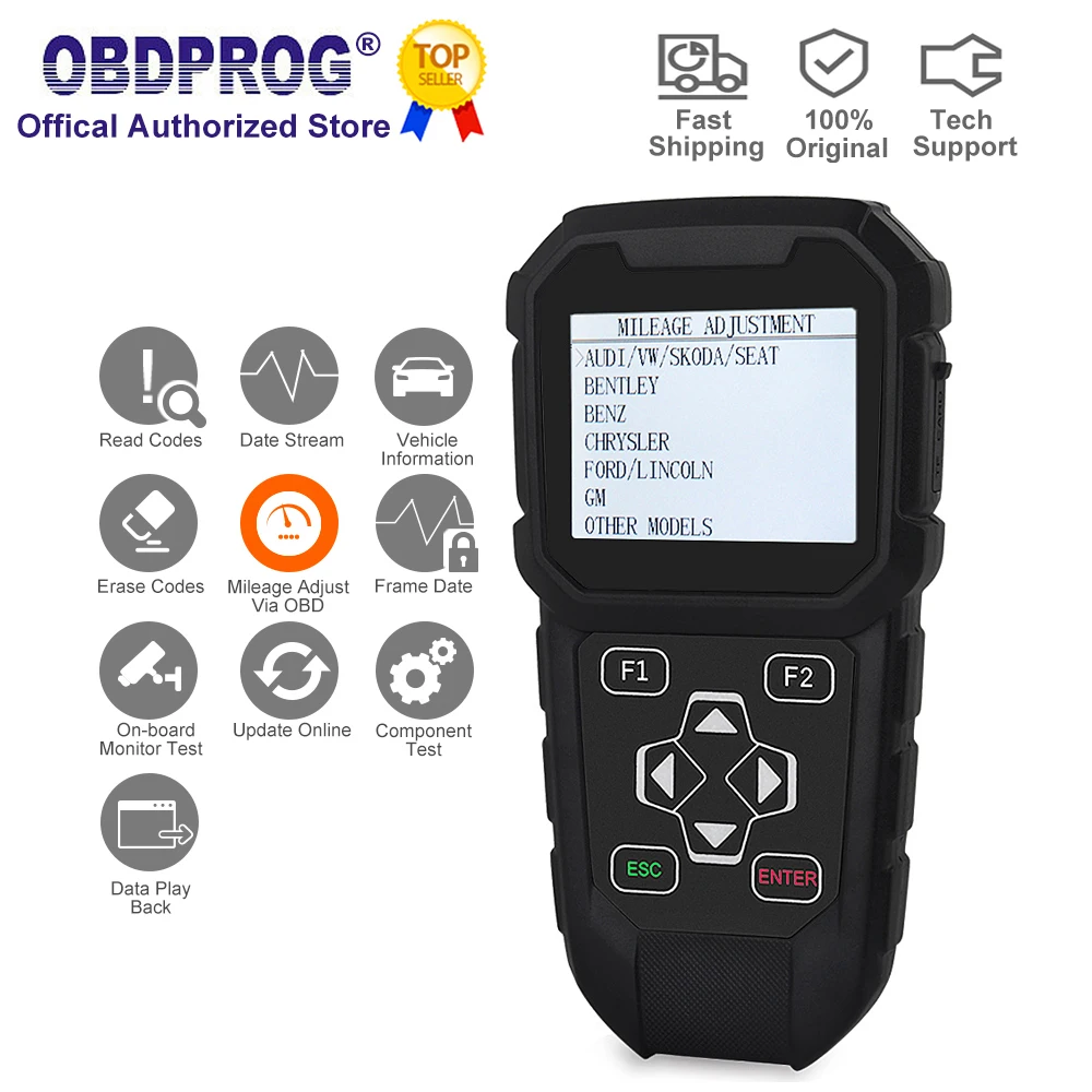 

OBDPROG MT401 Cluster Calibration OBD2 Tool Professional Scanner OBD 2 Instrument Correction Adjustment Use No Need Internet