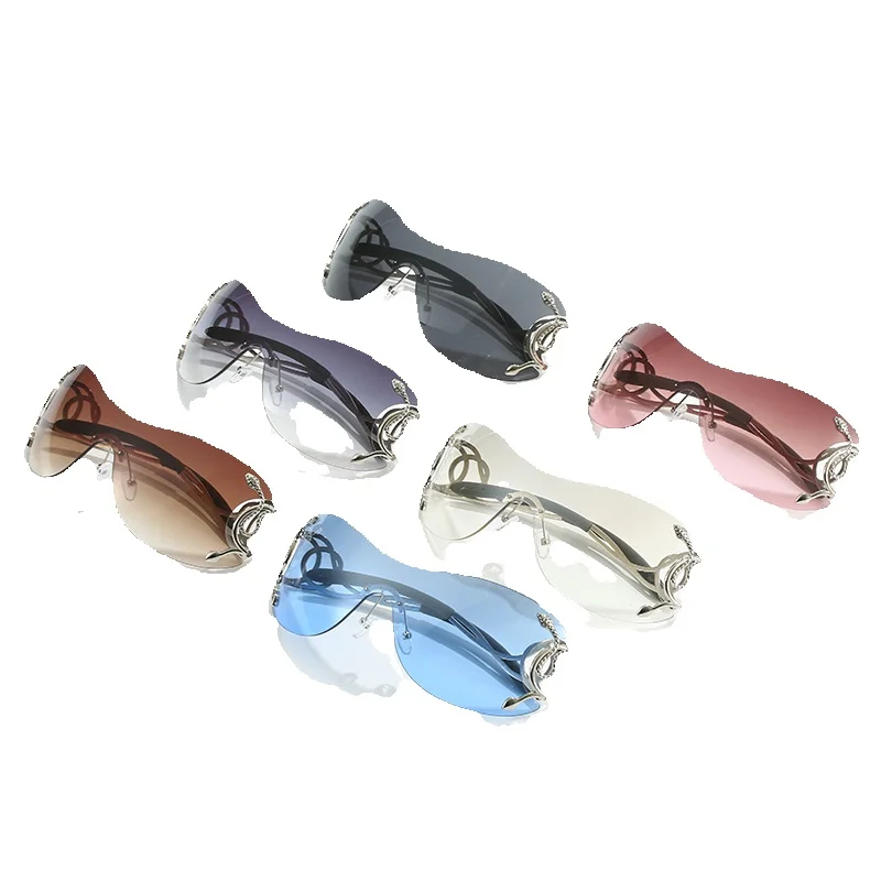 New Integrated Large Frame Personalized Y2K Fashion Cobra Snake Funny Sunglasses Female_voghion.com