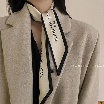 2024 New Luxury Brand Scarf Tarot Women Scarf Bag Hair Skinny Silk Scarves Design Foulard Neckerchief Headband For Ladies