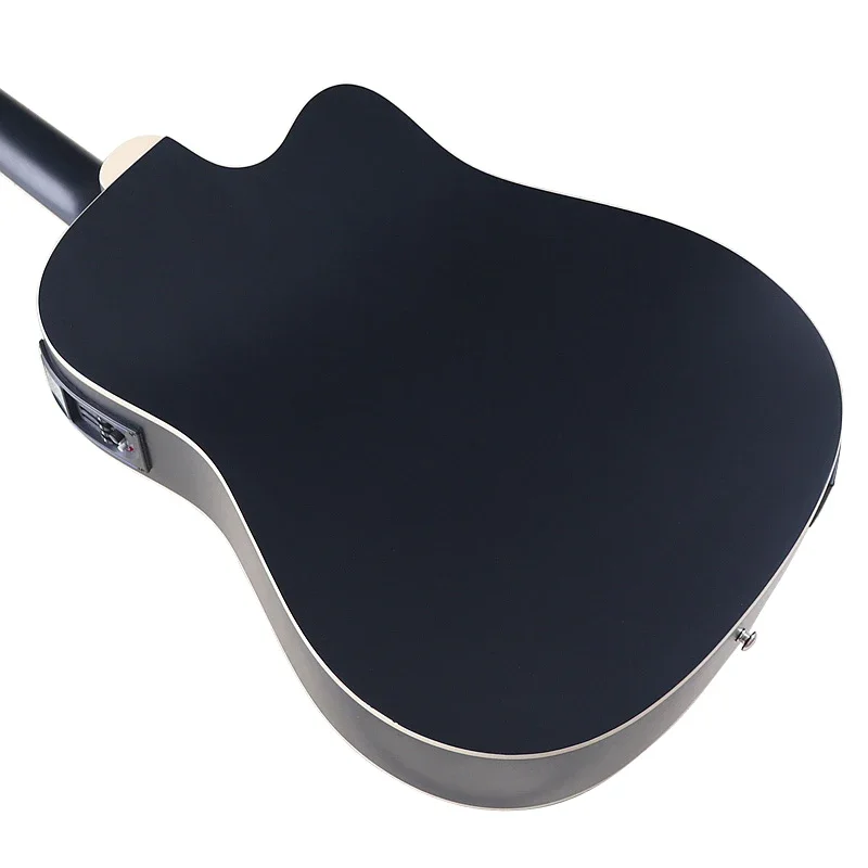 12 String Electric Acoustic Guitar 41 Inch Electric Folk Guitar Spruce Wood Good Handicraft Tuner Pickup Black Left Hand