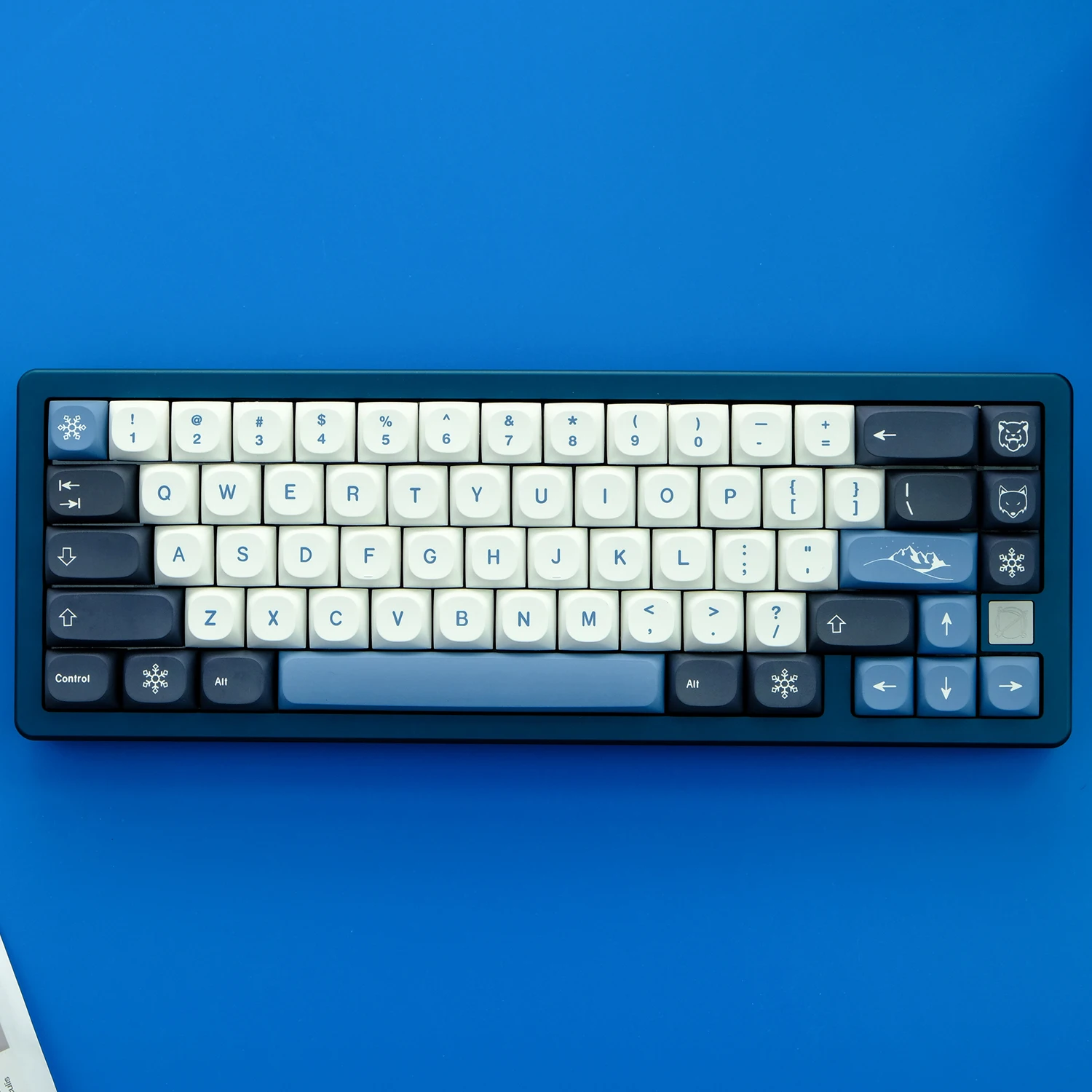 Gmk Arctic Pbt Dye Subbed Keycaps ma Profile Keycap 1.75u 2u Shift Iso Enter Conjunto 146 Chaves - Imagem 4