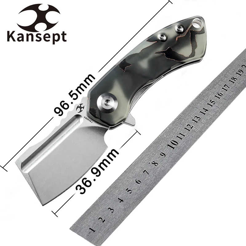 KanseptCleaverMiniKorvidFoldingKnivesT3030B5Stonewashed154CM