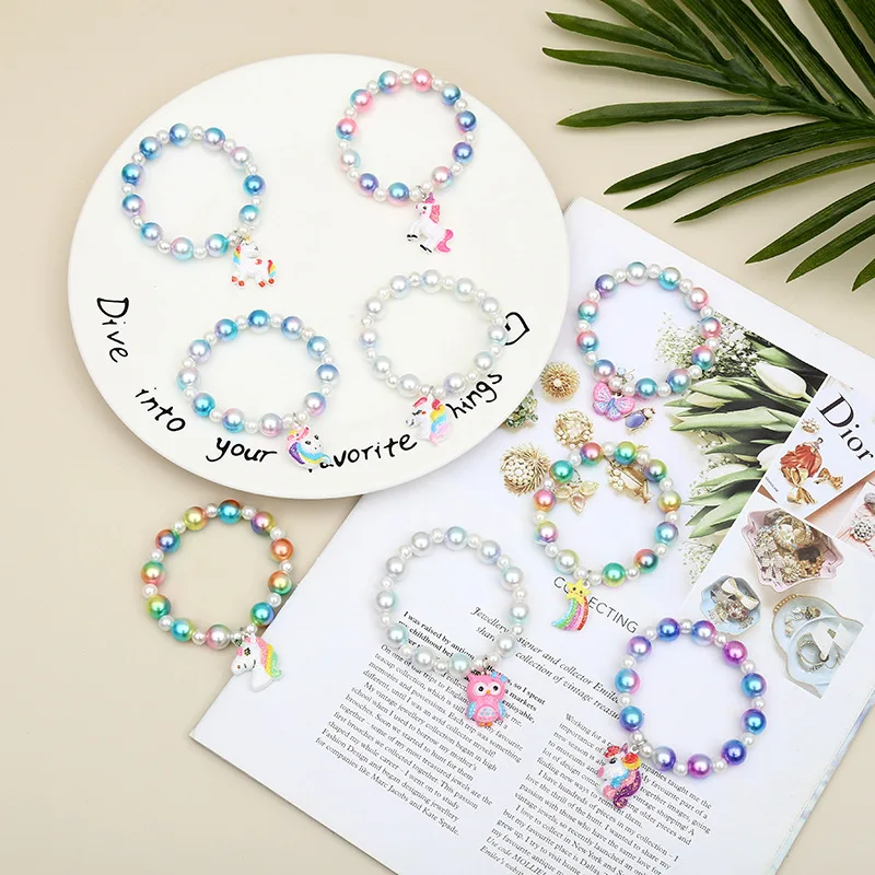 2pcs Acrylic Beads Unicorn/Butterfly/Owl/Rainbow For Children Toy