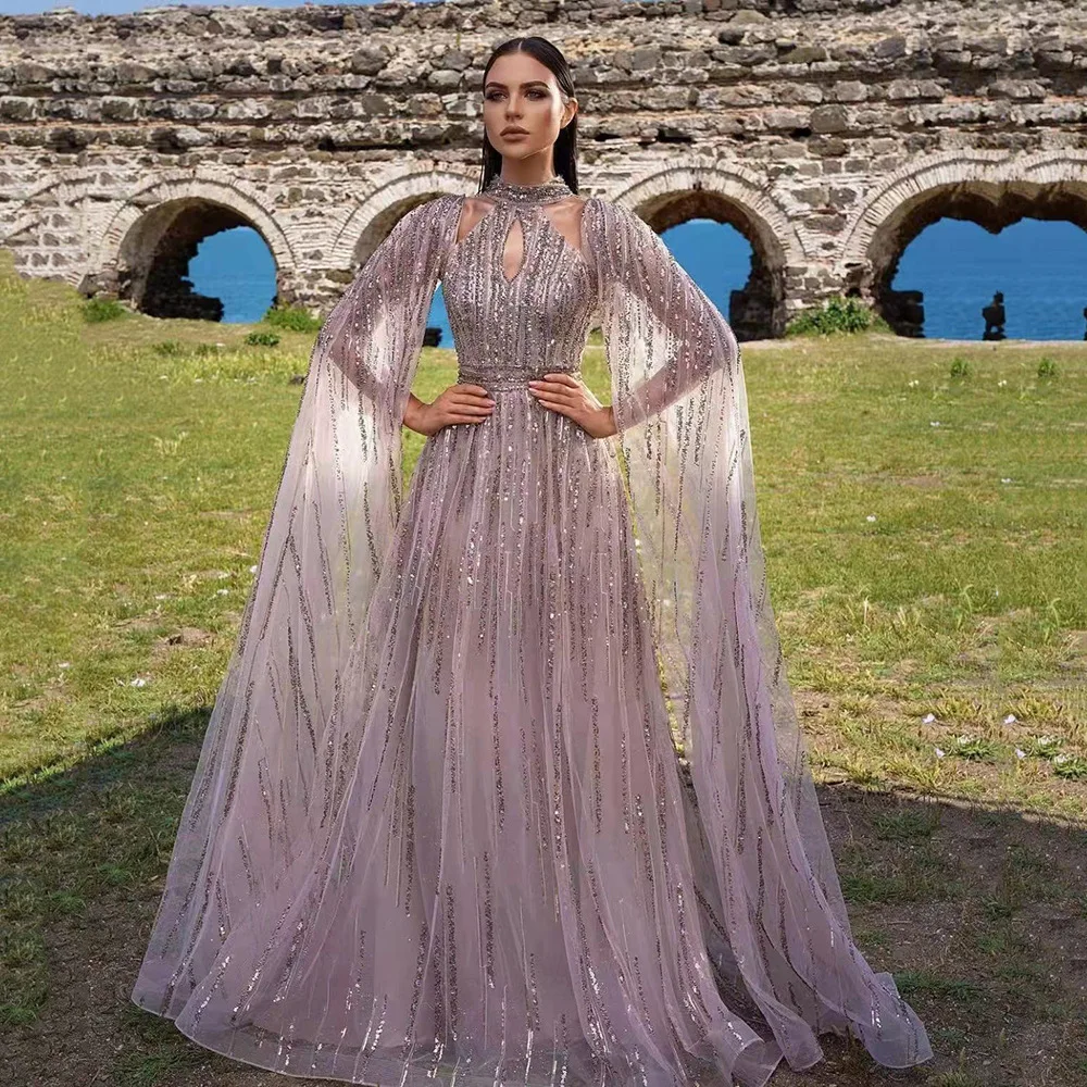 

2024 New Spring Summer Actress Elegant Mesh Long Princess Dress Tassel Sequins Wedding Birthday Formal Evening Dress