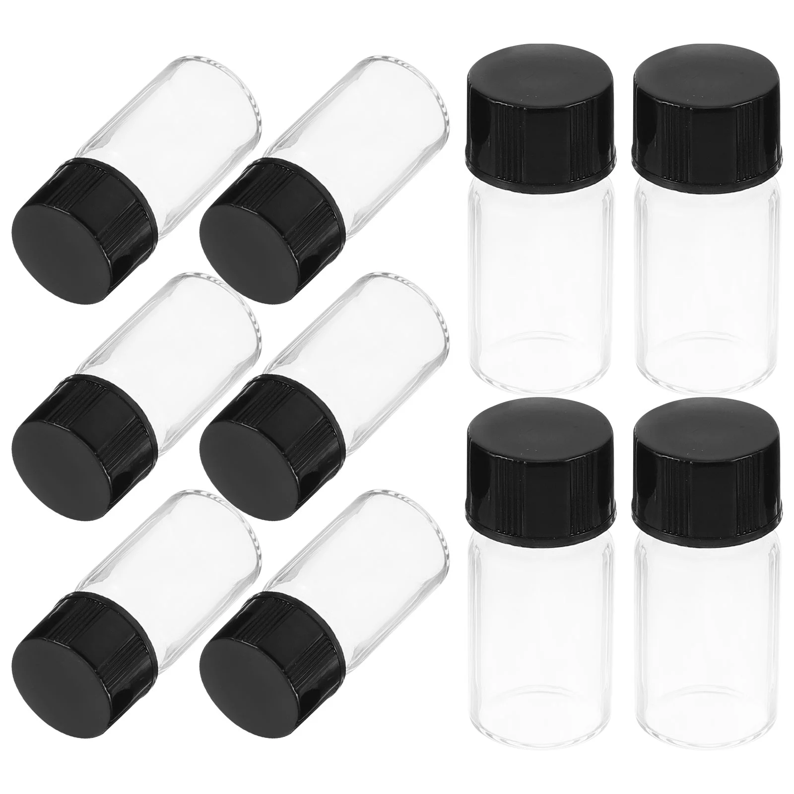 

10 Pcs Vial Small Glass Vials for Liquid Clear Leak-proof Sample Bottles with Screw Caps