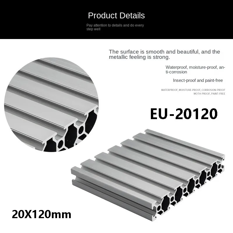 T-slot Perfil de Alumínio Anodizado Extrudado Perfil Impressão 3d Frame Gravura Máquina Painel Slide Rail Workbench ue 20120 1pc