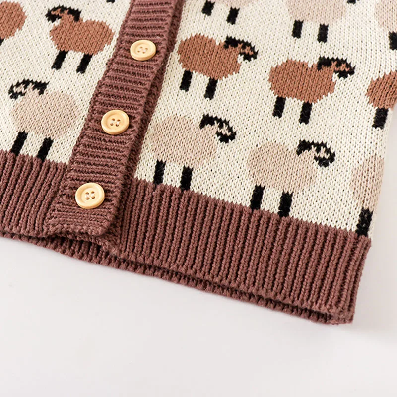 Newborn Baby Boys Girls Cardigan Sheep Baby Coat Infant Girls Cartoon Lamb Long Sleeves Coat Spring Autumn Clothes
