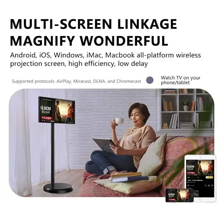 Most Popular 21.5 inch Android 12 Jcpc Smart Screen Display Portable Televisions Mobile Smart Tv For Home Business Gaming