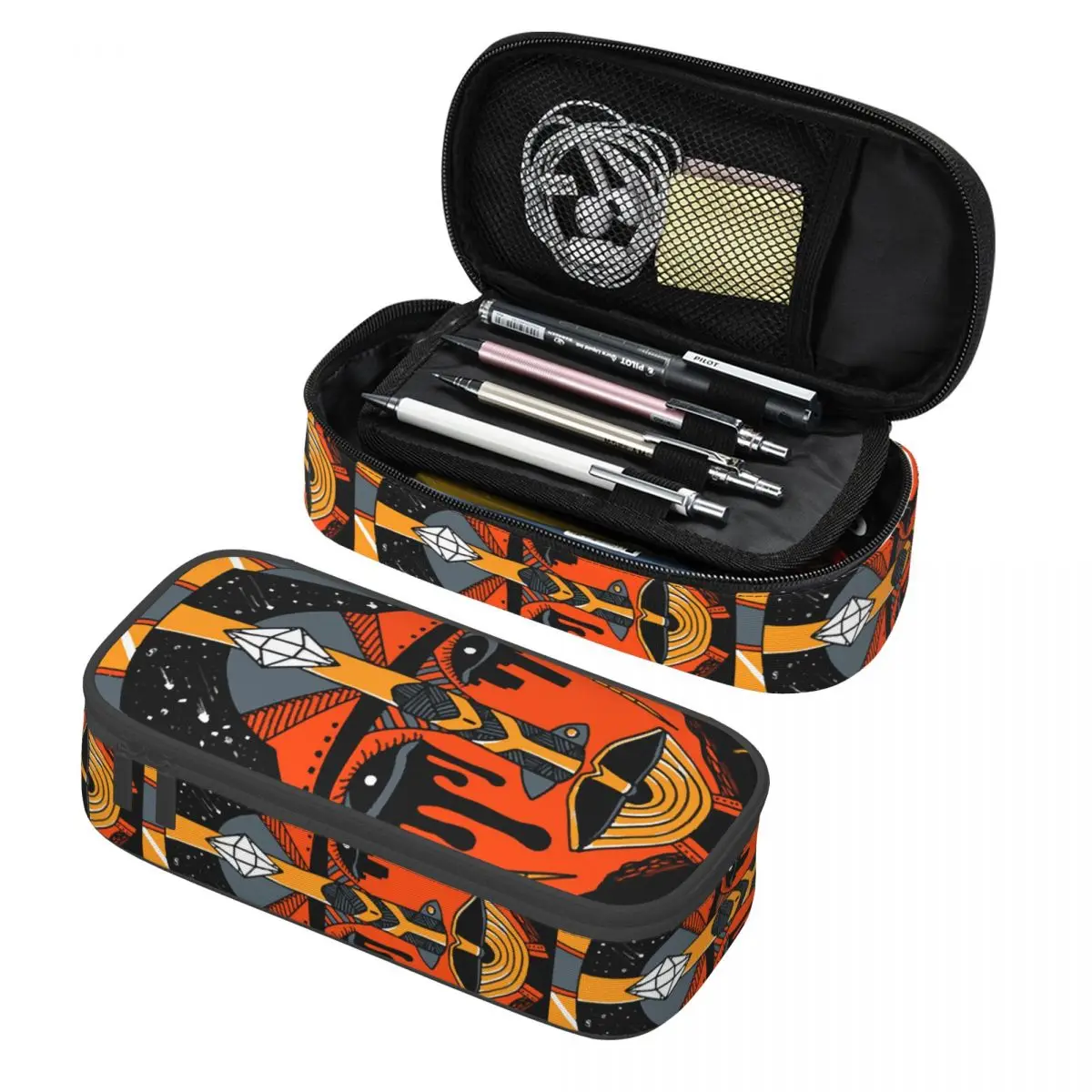 

Индивидуальные милые Чехлы для карандашей в Африканском этническом стиле для мальчиков и девочек, вместительная коробка для карандашей с узором, канцелярские принадлежности для студентов