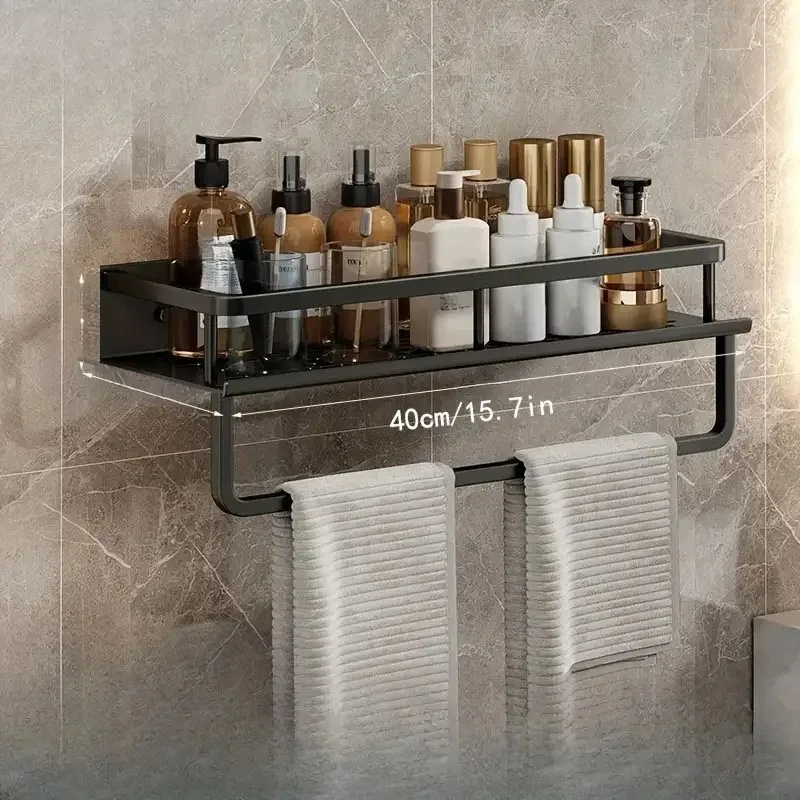 Black Bathroom Shower Room Storage Rack Toiletries Shelf Storage Is Perfect For Bathroom Item Storage 2