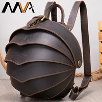 MVA Crazy Horse Leather Backpack Women Vintage Backpack For Womens Bagpack Leather Schoolbag Backpacks Travel mochila mujer 4007 1