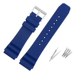 Enhanced Silicone Sport Watchband - 22mm Waterproof Diving Strap - 22mm (Blue)