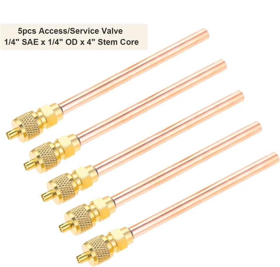 Refrigerator Piercing Valve HZ-MONSTAR Piercing Valve Kit, 4 Packs BPV-31 Refrigerator Tap Valve, 5Pcs Access/Service Valve 1/4'' SAE X 1/4'' OD X 4'' Stem Core For 1/4", 5/16", 3/8" Outside Diameter Universal