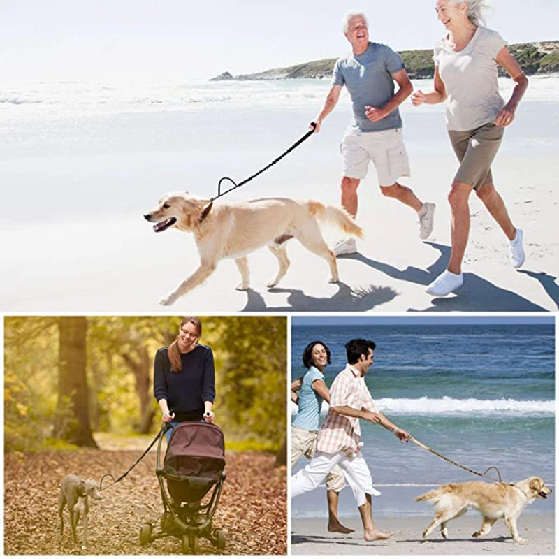 2 Handle Dog Training Leash Tactical Bungee Pet Cat Dog Leash Quick Release Elastic Leads Rope Military Training Nylon dog training leash