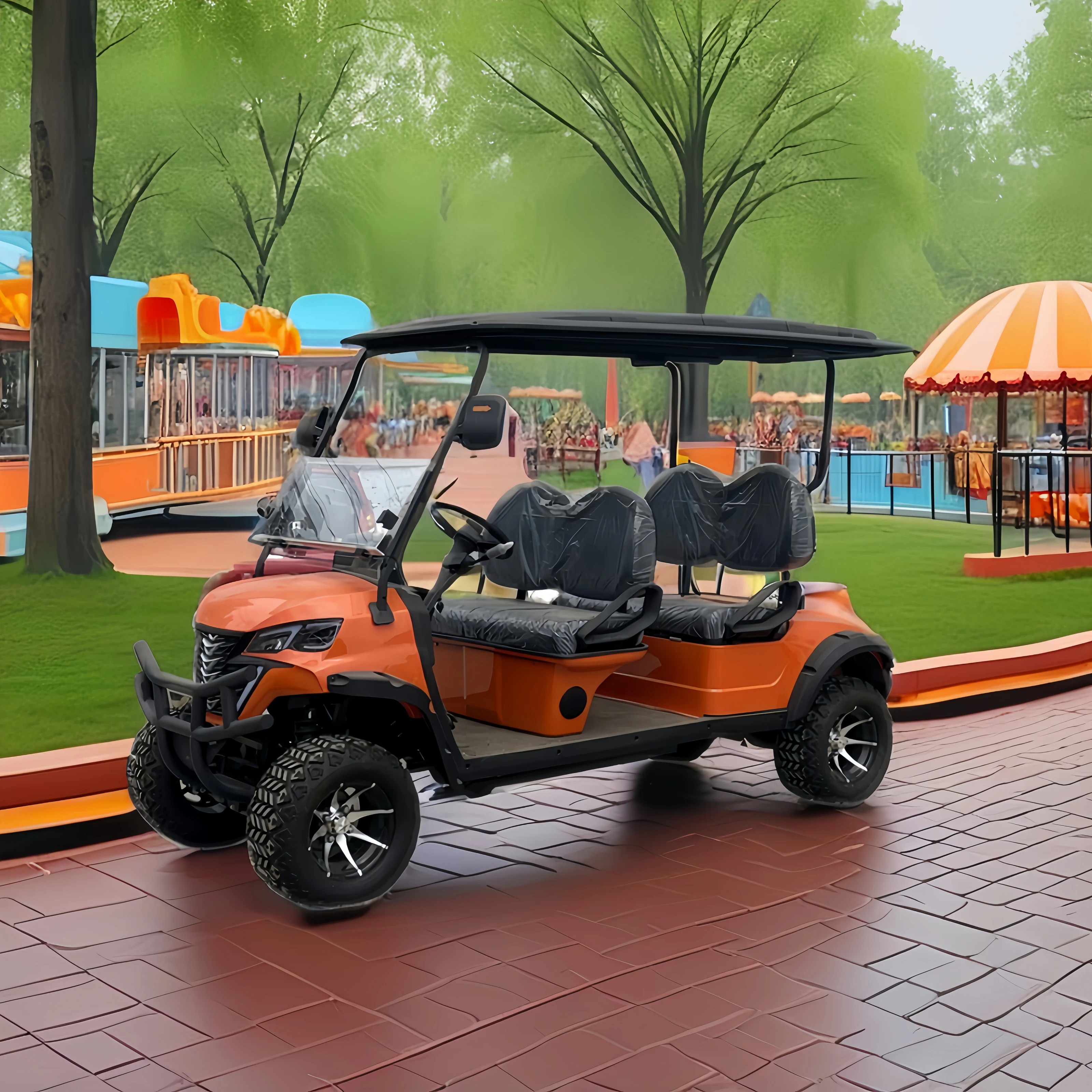 China high-end luxury resort 6-seat 72V electric sightseeing golf bus and car