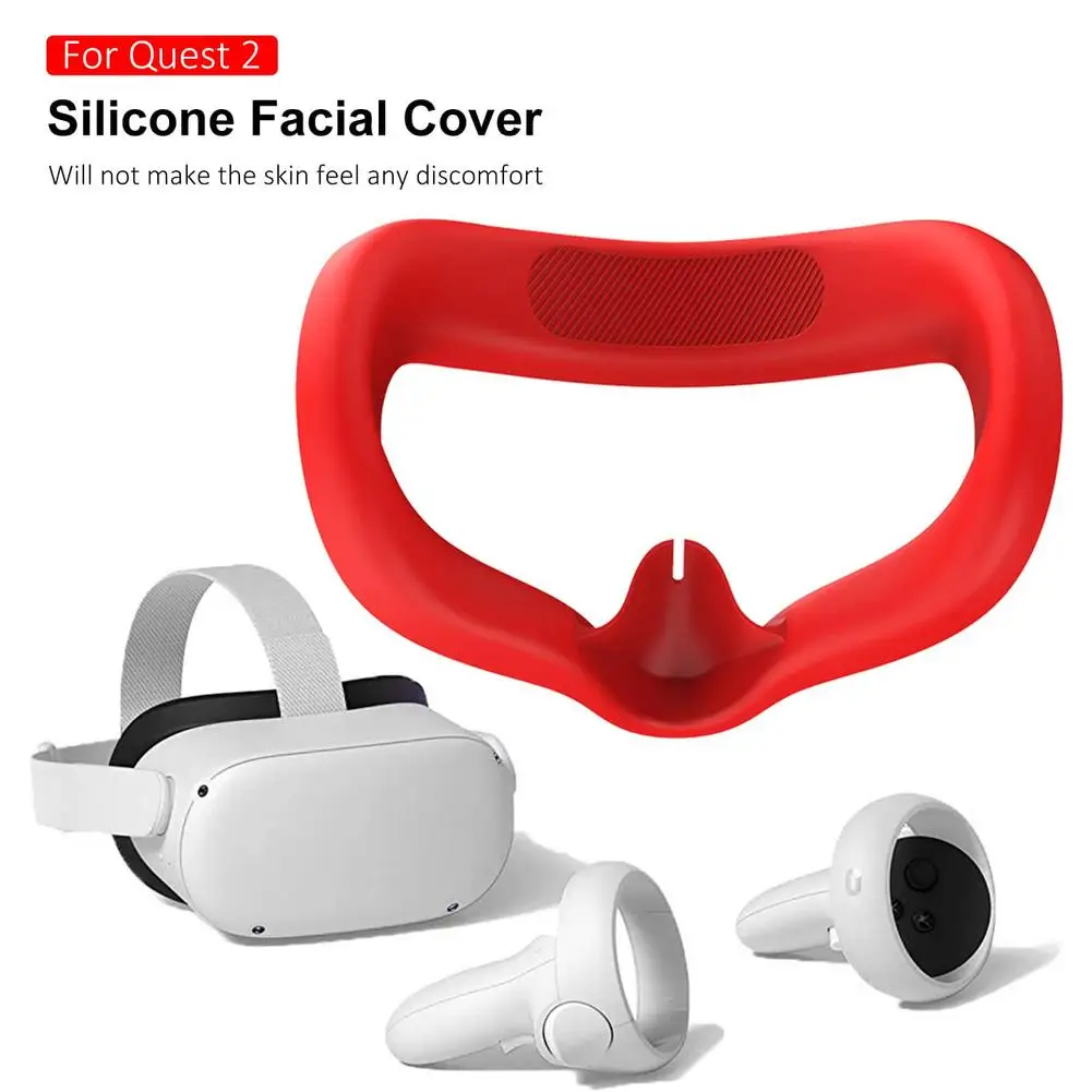 For Meta Oculus Quest 2 VR Silicone Face Cover Eye Pad Anti-Sweat Prevent Light Leakage Washable For Oculus Quest 2 Accessories