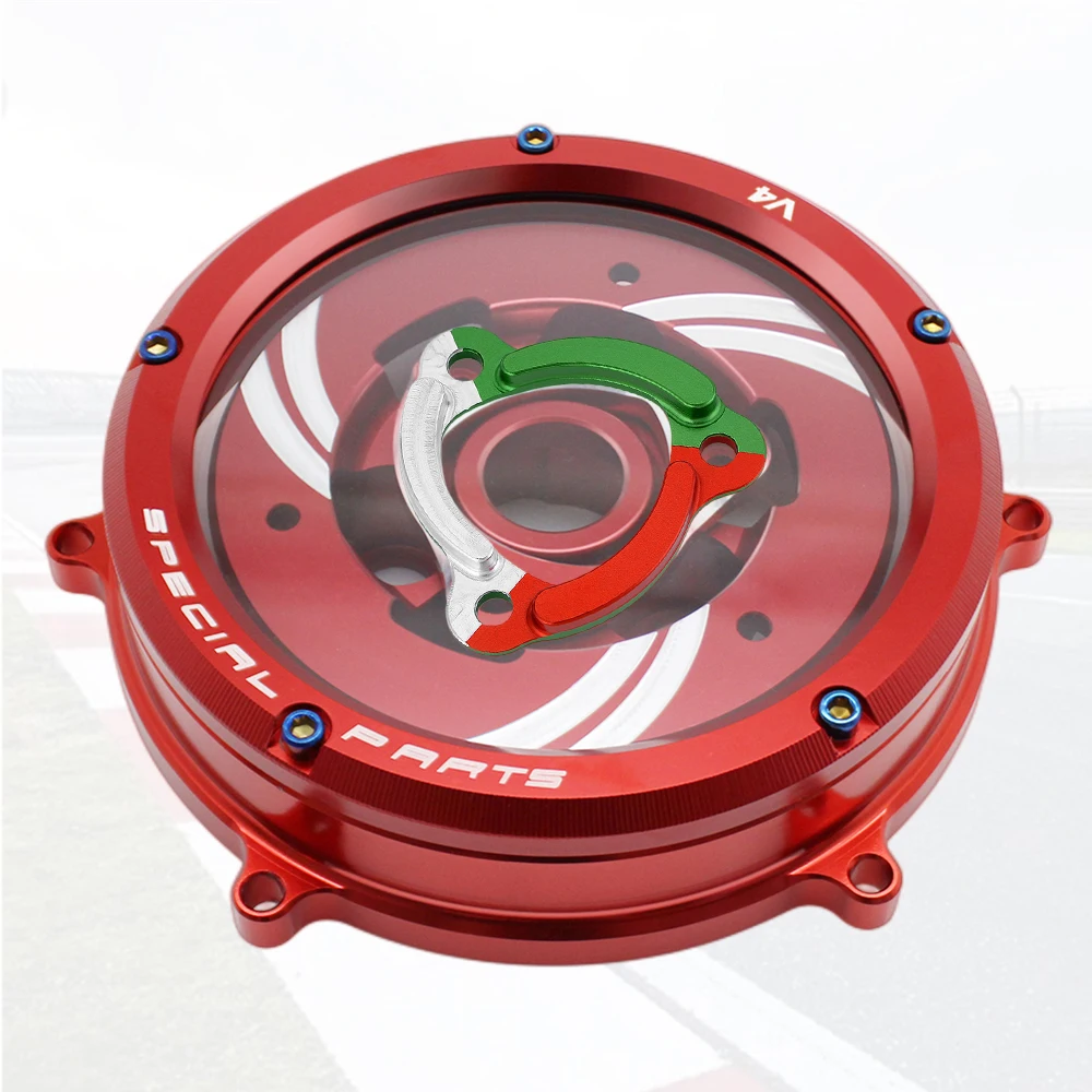 V4 V4s Motorcycle Clutch Cover For Ducati Panigale V4 Speciale Modified Transparent Hood Engine Right Side Protection Guard