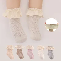 Lovely Baby Girls Leg Ruffled Long Socks Cotton Cute Socks Kid Spring Autumn Clothing with Lacework Unisex Toddlers Cotton Socks 1