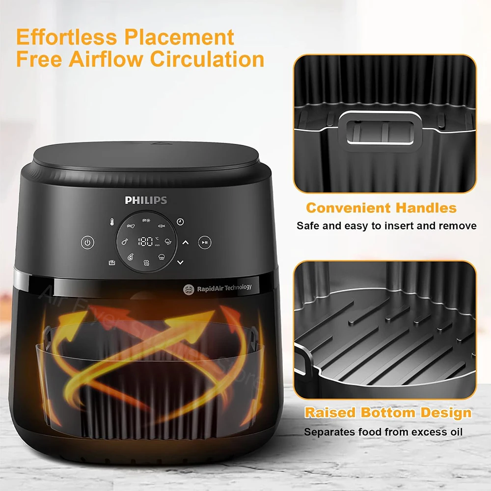 19CM Air Fryer Silicone Liners for Philips 4.2L Series 2000 NA229 NA320/00 air fryer liners,air fryer accessories,air fryer baking tray,air fryer silicone tray