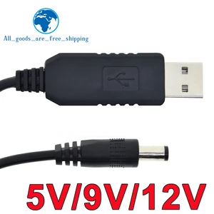 TZT USB Power Boost Line DC 5V To DC 9V / 12V Step Up Module 1M USB Converter Adapter Cable 5.5x2.1mm Plug for Arduino WIFI