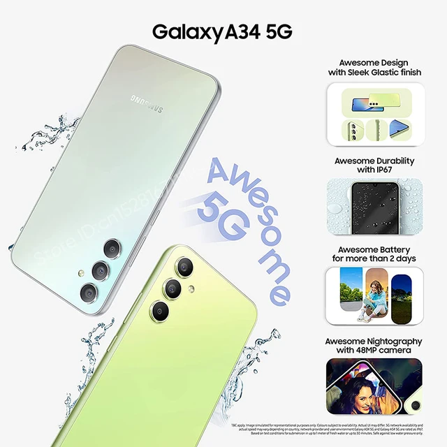 Samsung Galaxy A34 (2023) 5G, 6.5 inch Display, 8GB RAM, 6MP