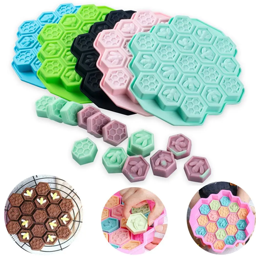 Silicone Honey Bees Jelly Ice Wax Melts Diy Chocolate Cake Tool 19 Bee