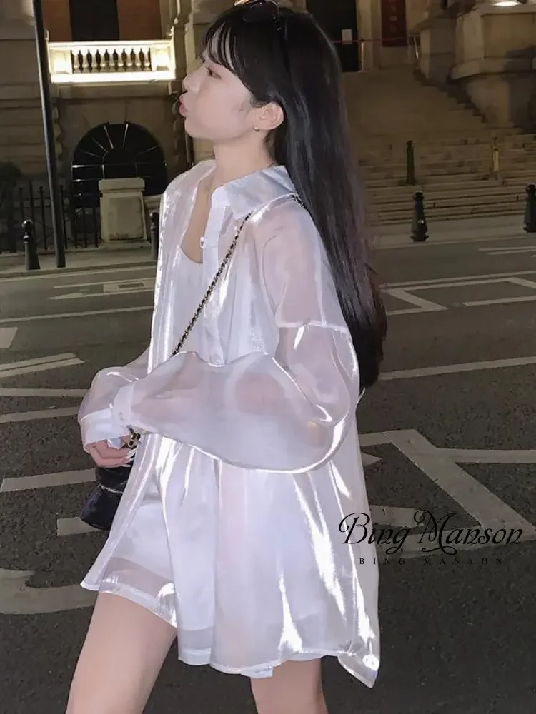 

2023 Summer Korean Sun Protection Coat Women's UV Protection Sun Protection Shirt Fashion Bf Loose Thin Long Sleeve Cardigan