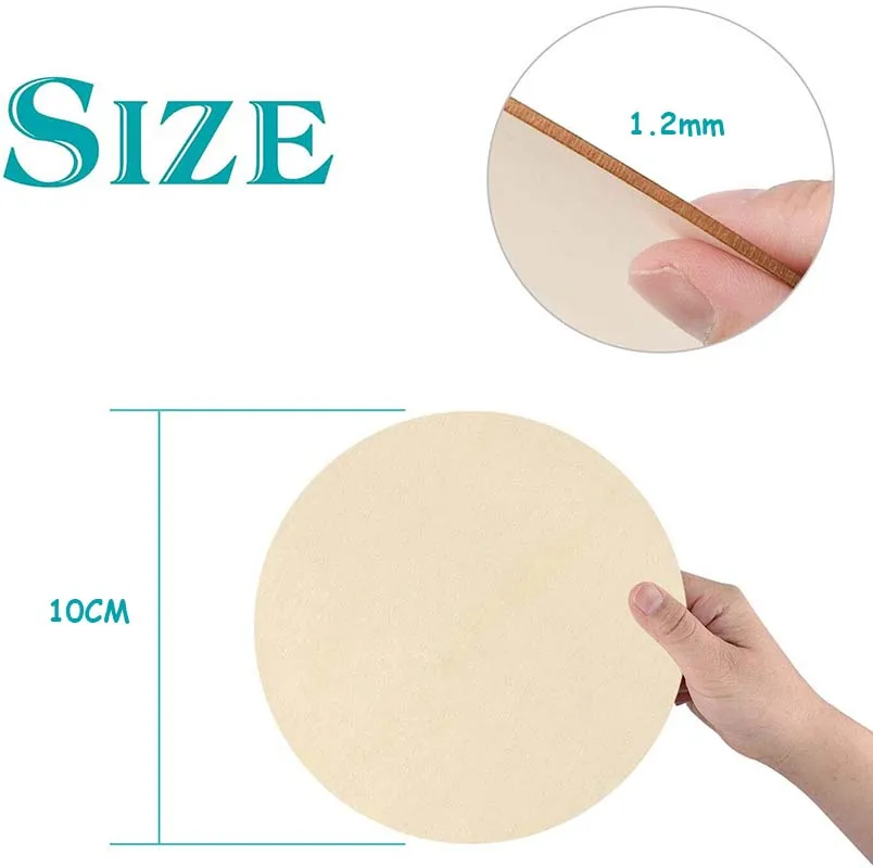 Diameter 1-10cm Natural Unfinished Round Wood Slices Circles Discs for DIY Wood Craft Painting Christmas Ornament Decoration