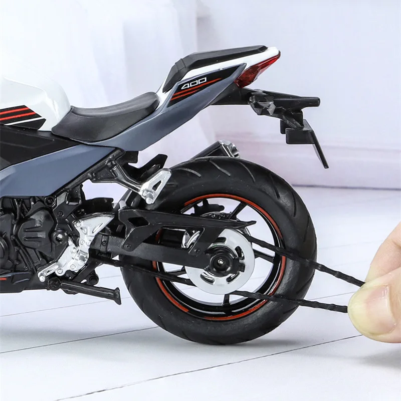 1:12 Kawasaki Ninja 400 Alloy Sports Motorcycle Model Diecast Street Race Motorcycle Model Simulation Sound and Light Kids Gifts 6